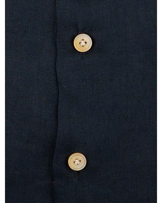Kiton Blue Casual Button-Up Shirt for men