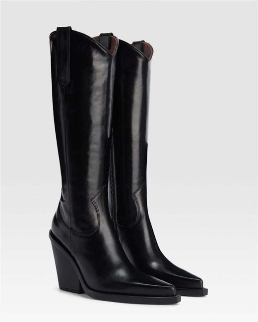 Paris Texas Black Patent Leather Texan Boot