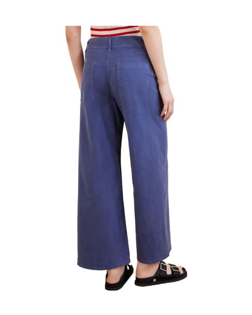 Nili Lotan Blue Megan Wide-Leg Pants