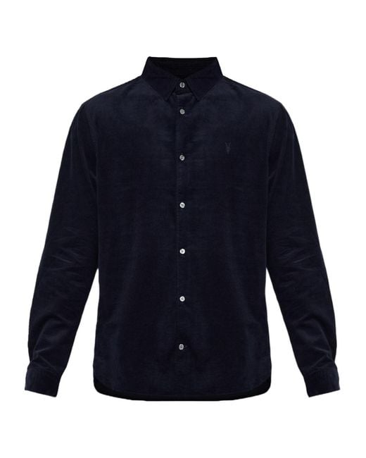 AllSaints Blue Birchwood Corduroy Shirt for men