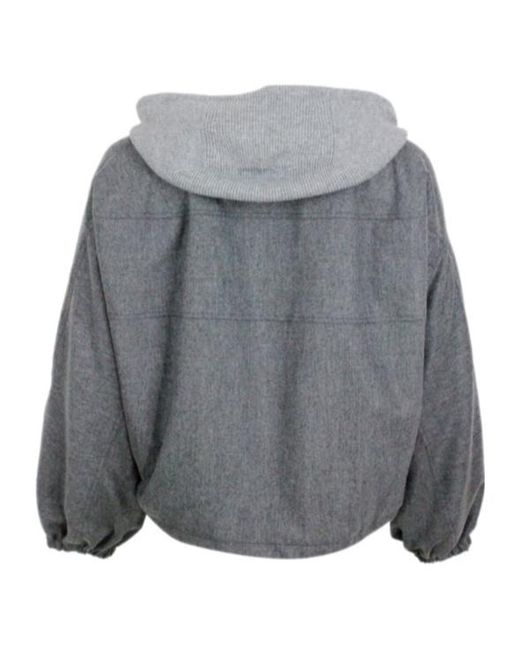 Fabiana Filippi Gray Drawstring Jacket