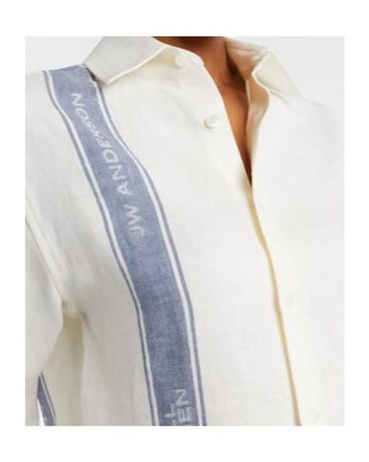 J.W. Anderson White Cropped Linen Shirt