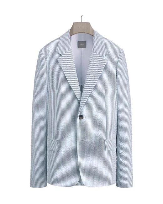 Dior Blue Iviera Single-Breasted Jacket for men