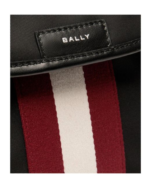 Bally Black Code Logo Patch Crossbody Bag for men