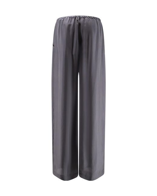Alysi Gray Drawstring Wide-Leg Pants