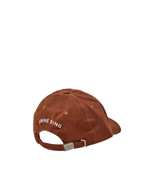 Anine Bing Brown Solid Color Baseball Cap