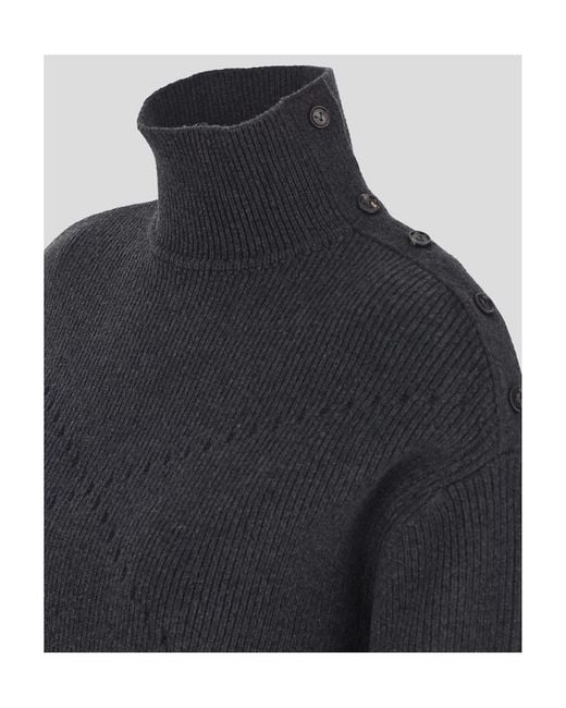 Bottega Veneta Blue Relaxed Fit Ribbed Jumper