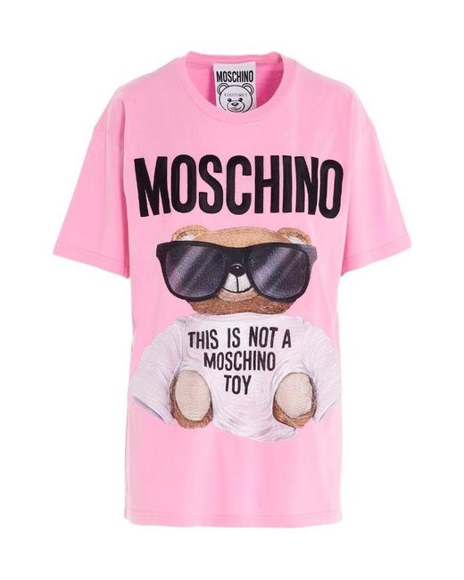 Moschino Pink Logo Printed T-Shirt