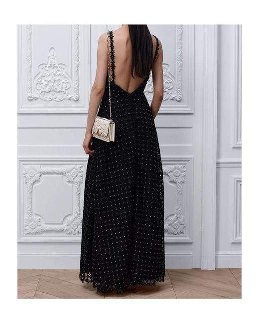 Dior Black Iviera Embroidered Long Dress