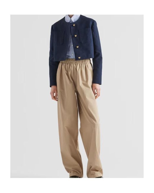 Prada Blue Crewneck Cropped Jacket