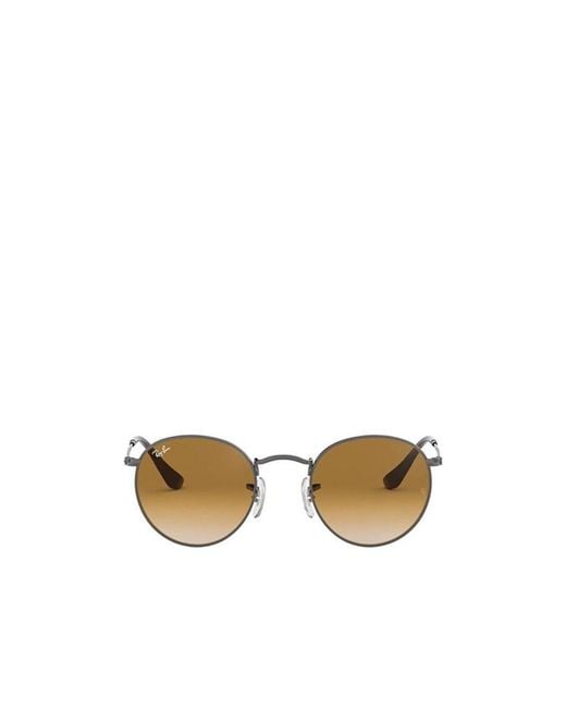 Ray-Ban Metallic Round Flat Lenses Sunglasses for men