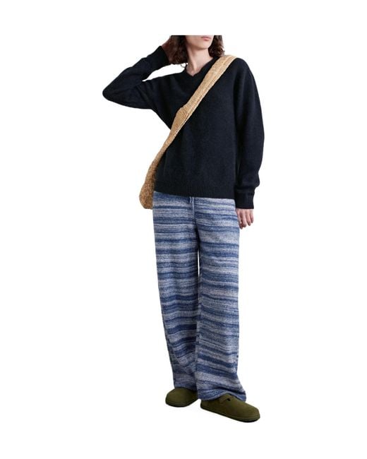 The Elder Statesman Blue Brushed Cashmere Sweater