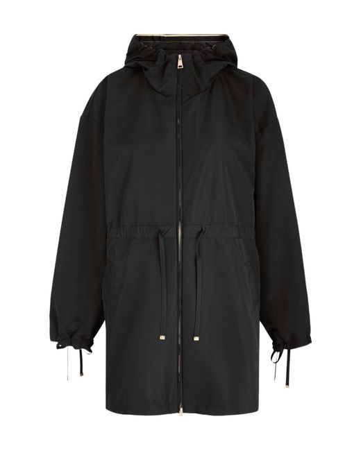 Moncler Black Shaverne Hooded Shell Parka