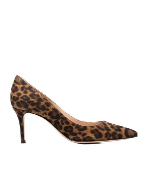 Gianvito Rossi Brown Leopardprint Pointedtoe Heels