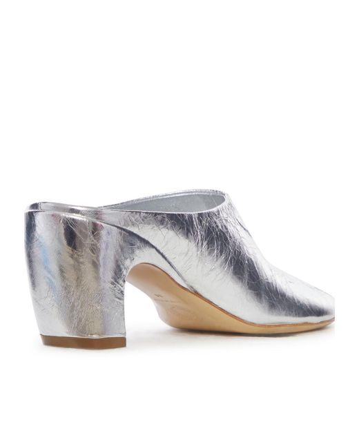 Dries Van Noten White Heeled Slip-On Mules