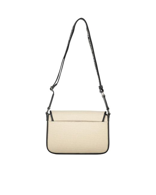 Michael Kors White Bradshaw Medium Two-Tone Canvas Messenger Bag