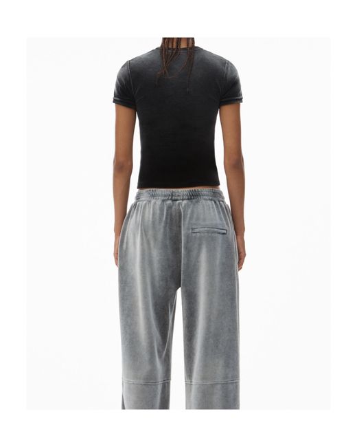 T By Alexander Wang Black Baby T-Shirt Washed Nickel