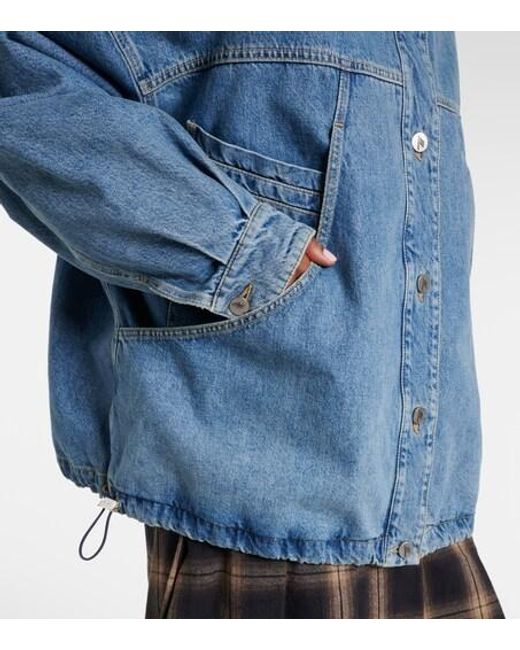 The Attico Blue Oversized Denim Bomber Jacket