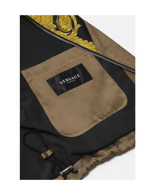Versace Green Baroque Pattern Zip-Up Track Jacket for men