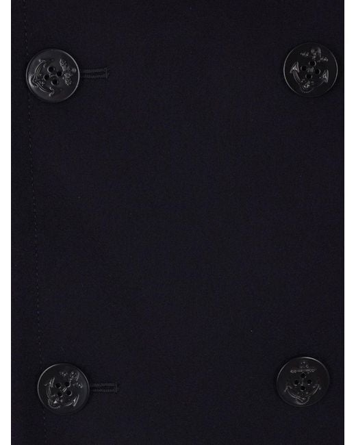 Sacai Blue Double-Breasted Anchor-Button Coat for men