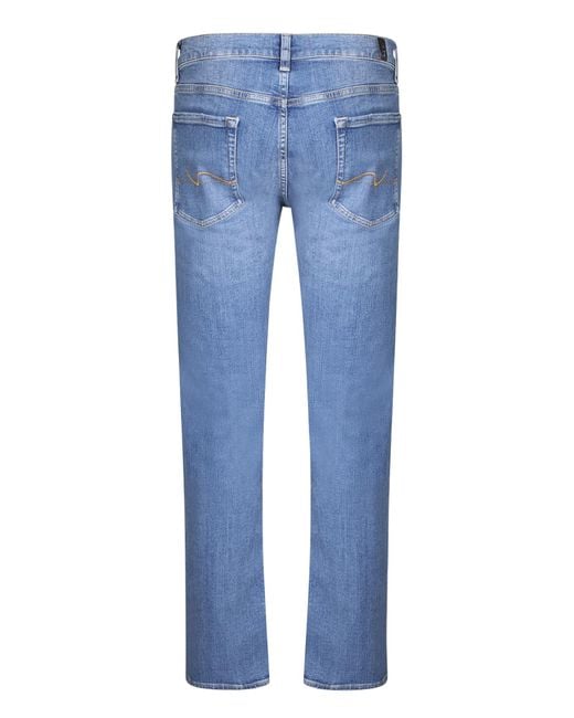 7 For All Mankind Blue Five-Pocket Jeans for men