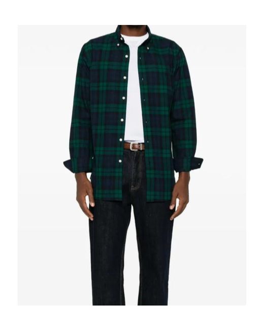 Polo Ralph Lauren Green Tartan-Check Button-Down Shirt for men