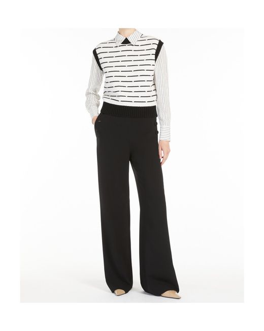 Max Mara Black Wool And Cashmere Soft Gilet