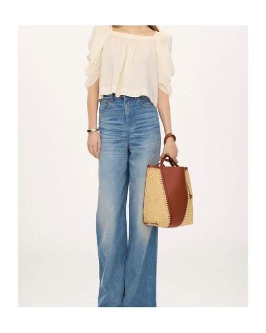 Chloé Brown Logo-Detail Charm-Detail Tote Bag