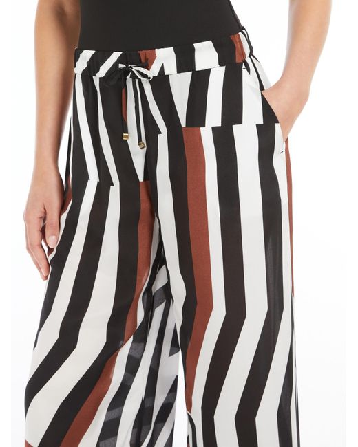 Max Mara White Tropea Printed Palazzo Trousers