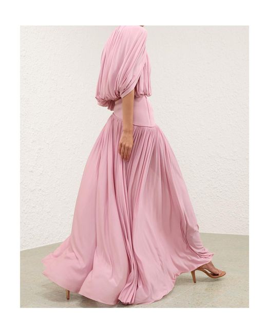 Zimmermann Pink Alchemy Pleated Maxi Skirt