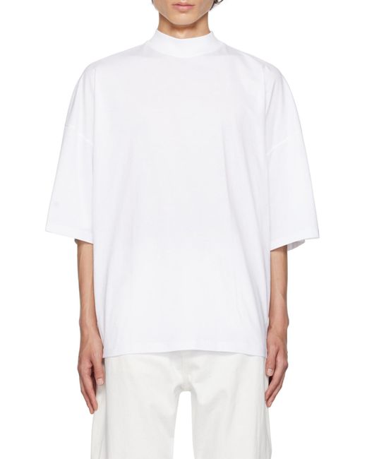 Jil Sander White Mock-Neck T-Shirt for men