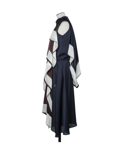 Sacai Multicolor Satin X Chiffon Dress