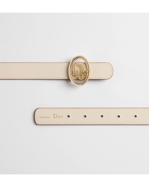Dior White Reversible Oblique Belt