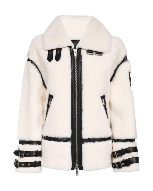 Moose Knuckles Natural Golden Prairie Shearling Coat
