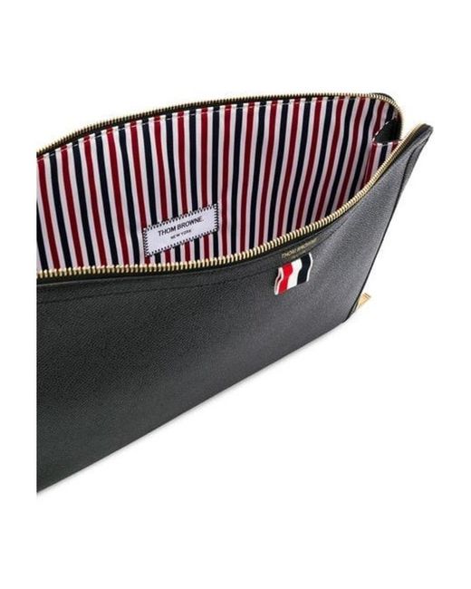 Thom Browne Black Zipped Document Case for men