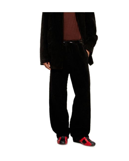DIESEL Black P-Martial Drawstring Corduroy Trousers for men