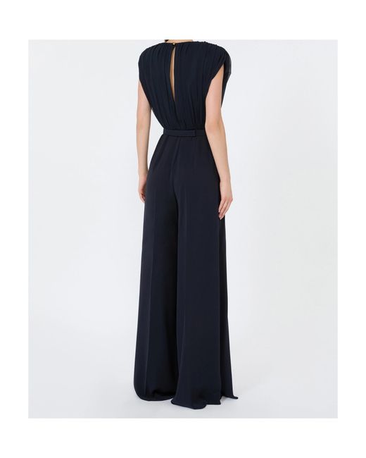 Max Mara Black Georgette And Cady Jumpsuit