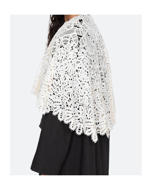 Sea Black Alina Lace-Collar Coat