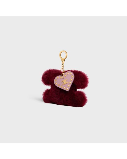 Céline Red Triomphe Pom-Pom Charm