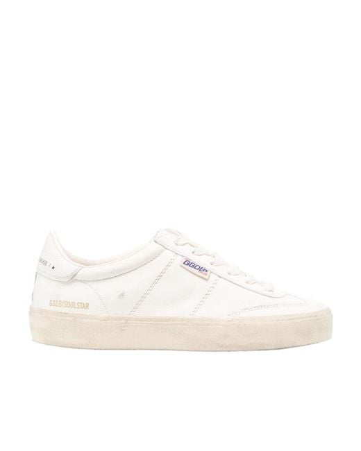 Golden Goose Deluxe Brand White Distressed-Effect Low-Top Sneakers