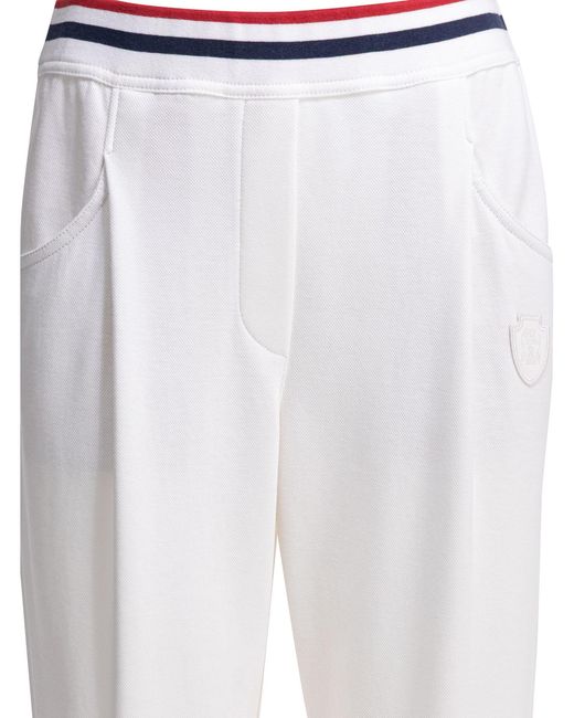 Brunello Cucinelli White Heraldic Coat Of Arms Joggers