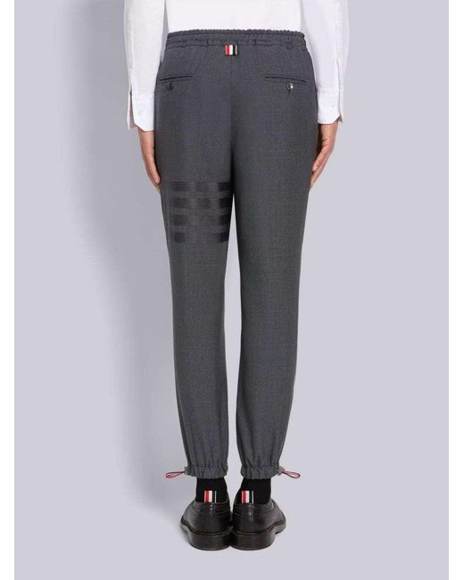 Thom Browne Gray 4-Bar Straight Leg Trousers for men