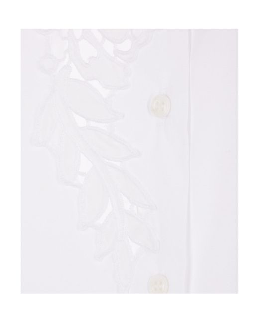 Ermanno Scervino White Macrame Lace Oversized Shirt