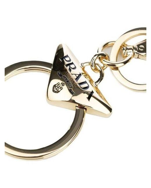 Prada Metallic Logo Keychain