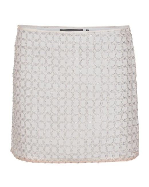 ROTATE BIRGER CHRISTENSEN Gray Beaded Mini Skirt