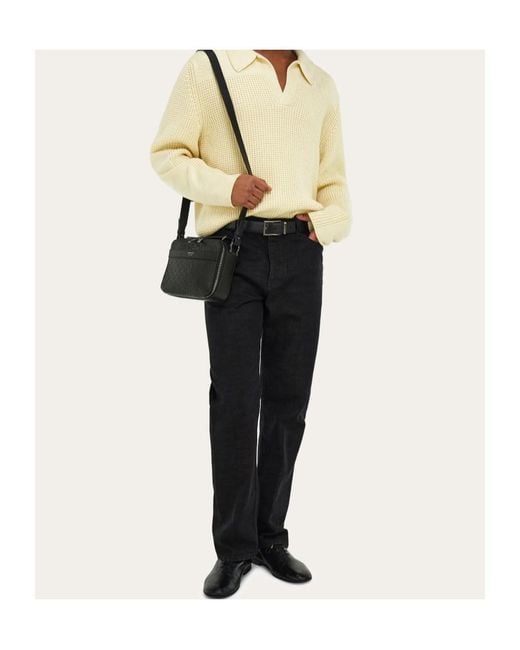 Ferragamo Black Ferragamo Monogram Shoulder Bag for men