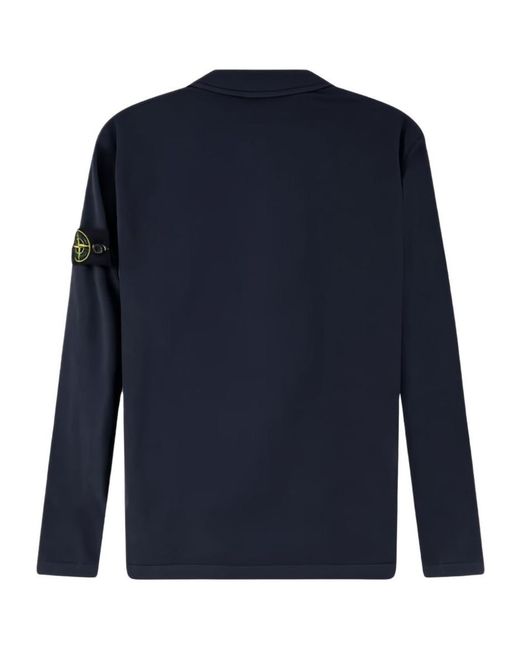 Stone Island Blue Compass Badge Overshirt for men