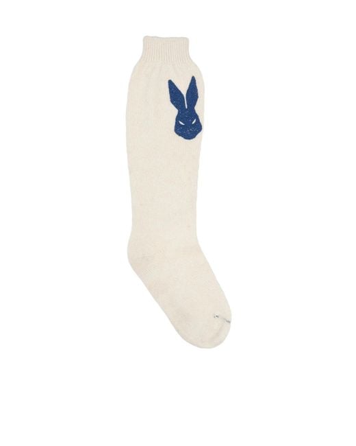 Maison Margiela White Solid Color Knit Socks
