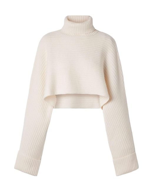 LeKasha White Long-Sleeved Turtleneck Sweater