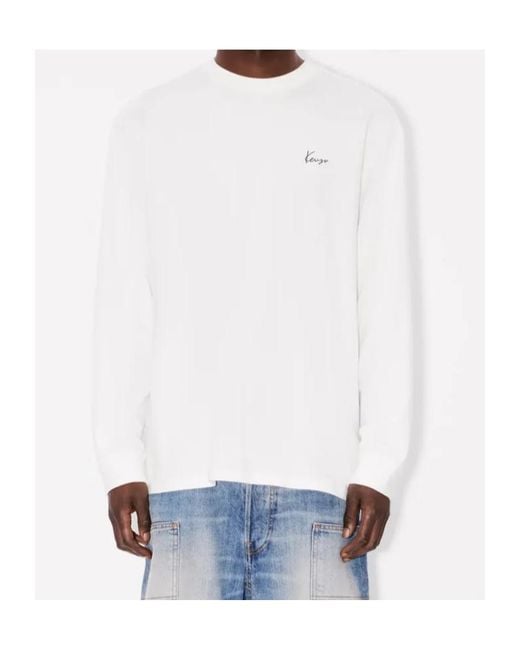 KENZO White Long-Sleeved T-Shirt for men